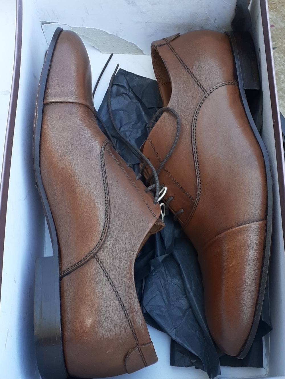 Men's Brown Leather Dress Oxfords - Classic Lace-Up